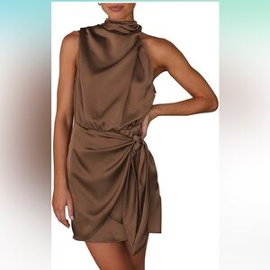 Brown Satin Dress - size medium